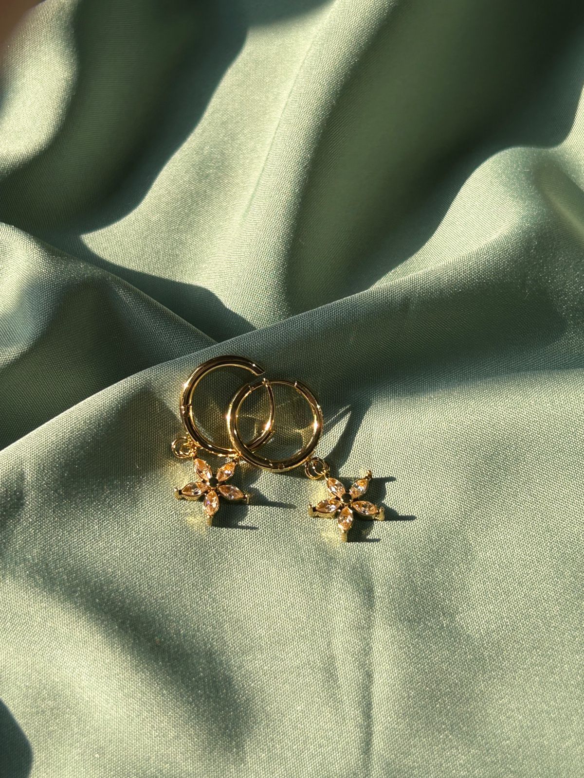 Golden Bloom Hoop Earrings