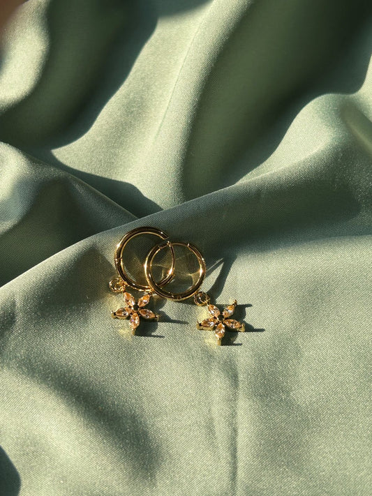 Golden Bloom Hoop Earrings